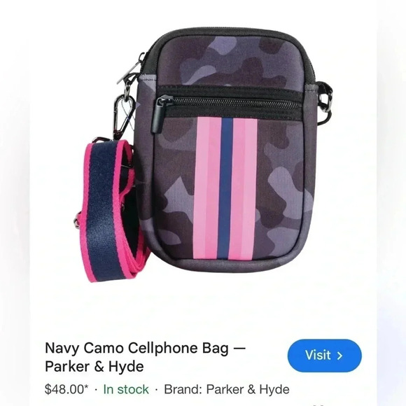 parker & hyde pink camo cell phone bag crossbody purse - Picture 2 of 8